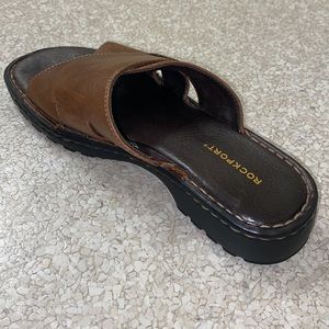 Rockport Brown Leather Mule Sandals